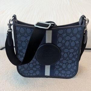 Coach Dempsey File Crossbody Bag - Navy Denim Signature Jacquard